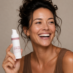 Model with Skinmoods Hydrating Serum in her hand