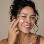 Model appling Skinmoods Nourishing Day Cream  on her face