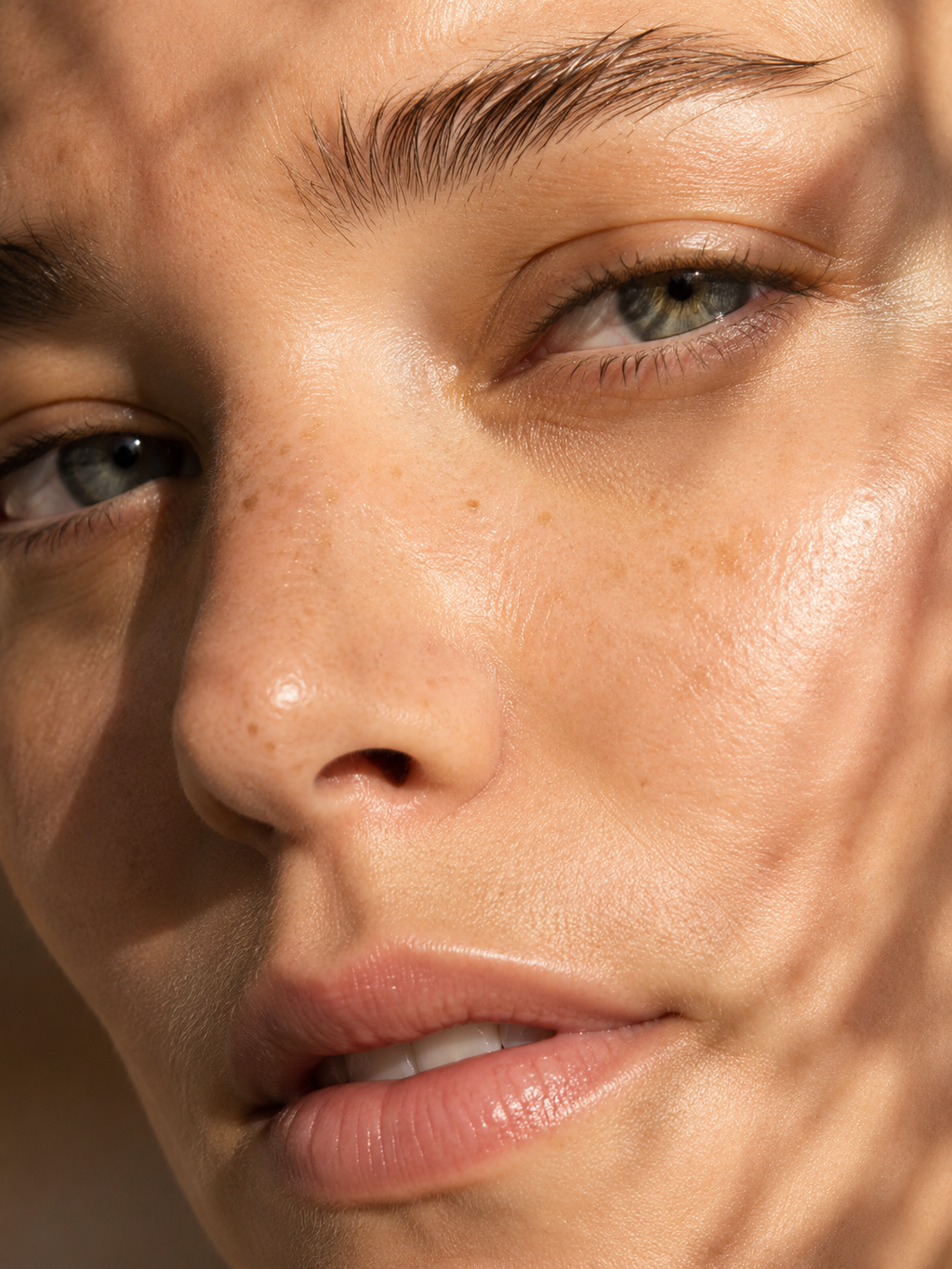 Skinmoods Sunscreen Stick SPF50 Clear  model face in sunlight