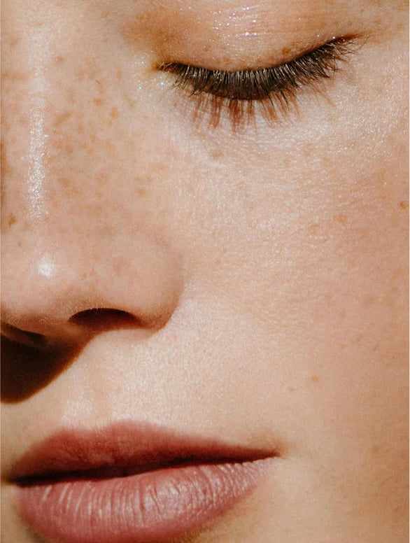 Close up model face Skinmoods Sunscreen Stick SPF50 
