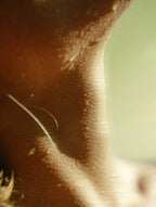 Close up of a model for the Skinmoods sensitive body cleanser