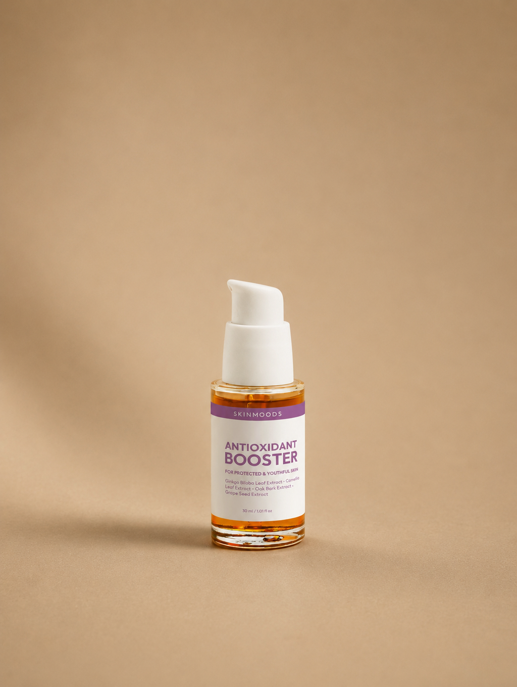 Skinmoods antioxidant booster bottle restore collection studio photo