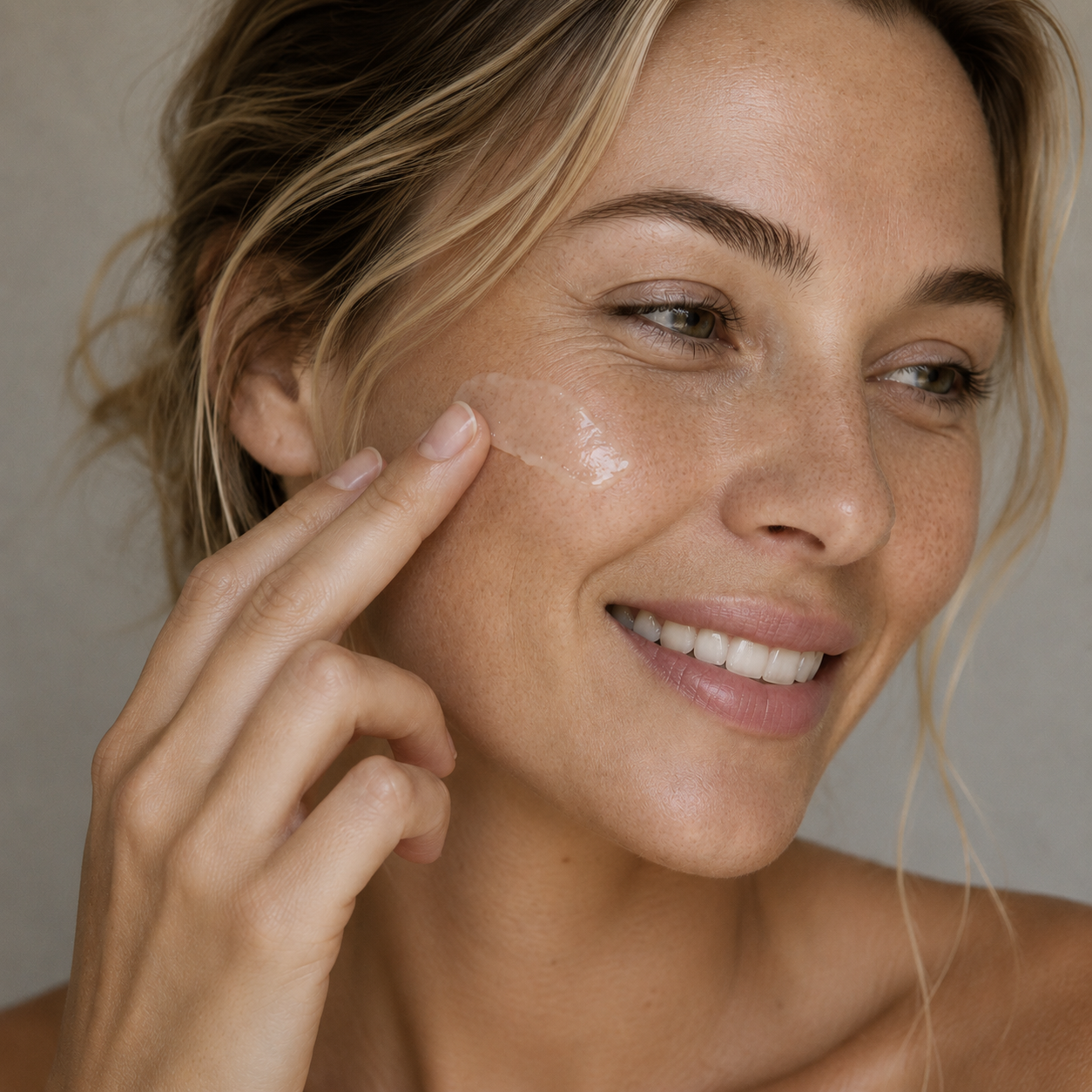 Model withSkinmoods Niacinamide Face Gel application on her skin