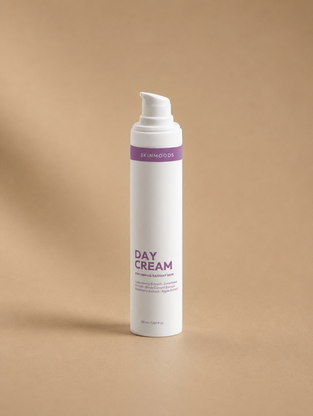 skinmoods restoring day cream in a studio setting